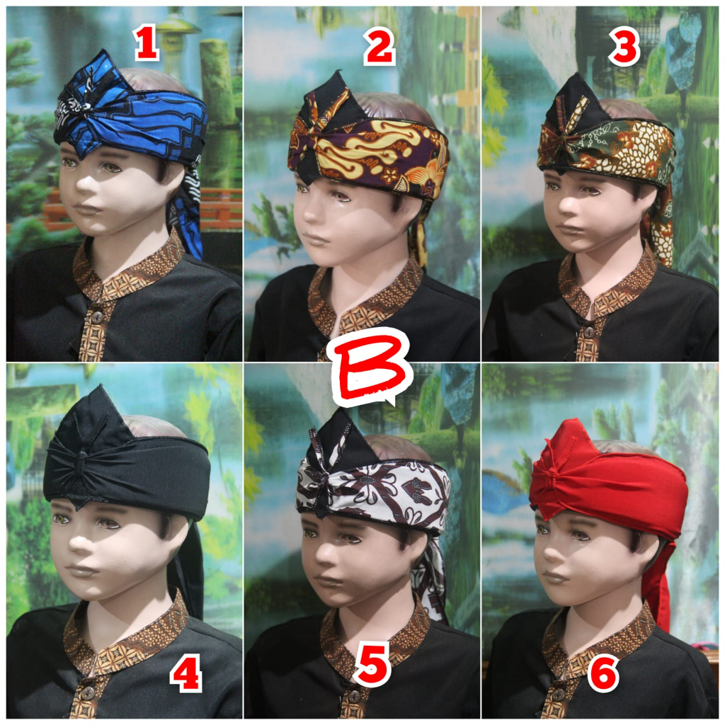 iket kepala sunda jawa tradisional batik anak anak 1-10 TAHUN atas bolong MIN ORDER 10 PCS(GS 03)