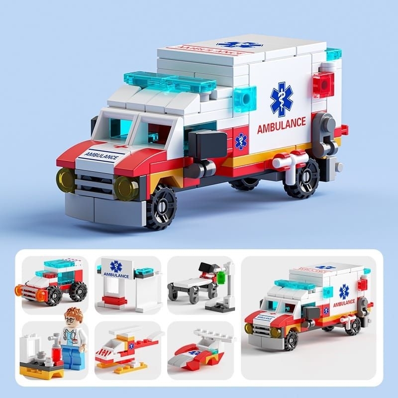 nano brick. lego kecil ready stock. lego nano brick ambulance, land force, construction team, carous