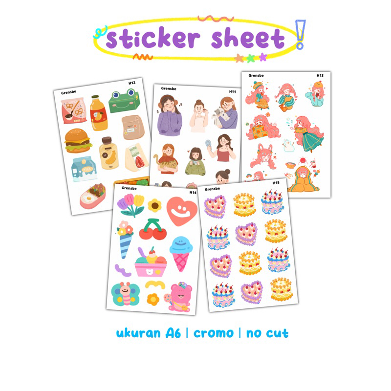 

(part 3) sticker sheet journal bujo planner deco lucu aestetic cute