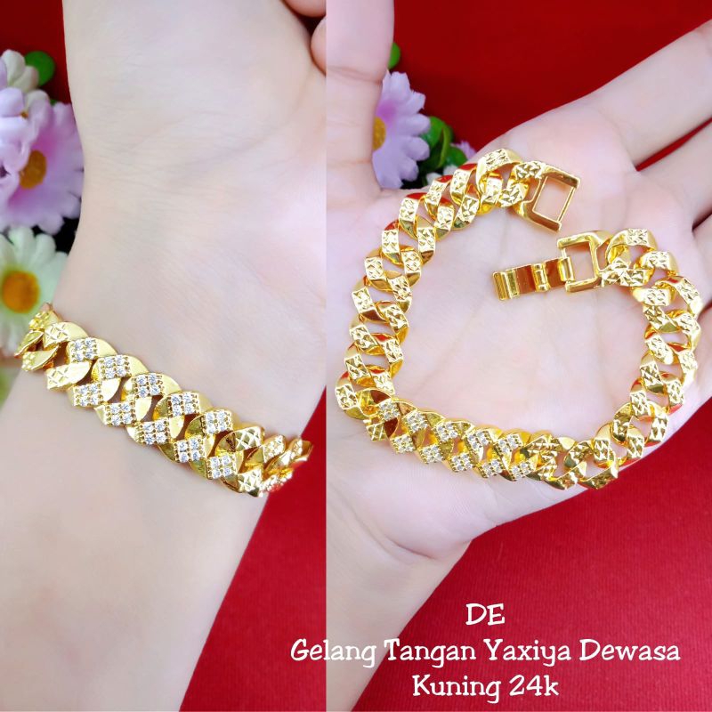 G49 gelang sisik naga zicron lapis emas 24k