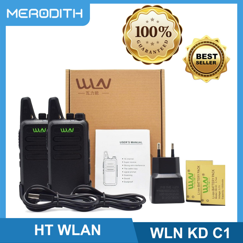 HT WLN C1 UHF Peralatan Komunikasi Anti Jatuh Kasar Luar Ruangan Jarak Jauh Nirkabel Dua Arah 400-470Mhz  Walky Talky 16 Channel Walkie Talkie (Hitam/Army)