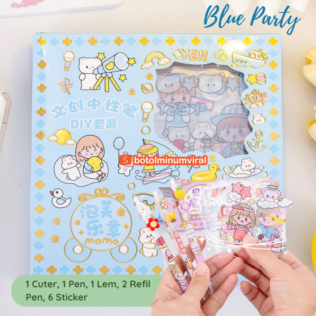 Sticker Momo DIY Pen Bolpen Viral Scrapbook Stiker 2D 3D Korea Hadiah