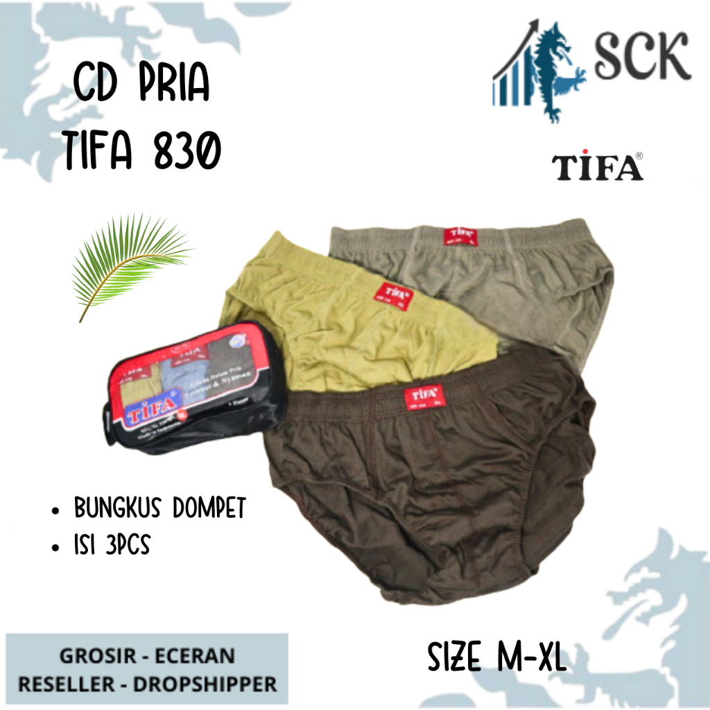 [ISI 3] CD Pria TIFA 830 SIZE M-XL HALUS / FREE DOMPET / Pakaian Dalam COWOK Berkualitas - sckmenwear GROSIR