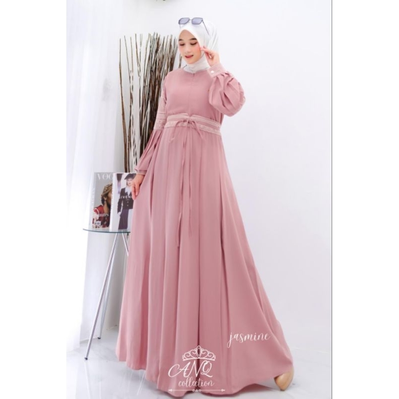 GAMIS ALISHA HIJABKU / JASMINE ANQ syari brokat terbaru modis modern busana muslim outfit fashion ootd renda