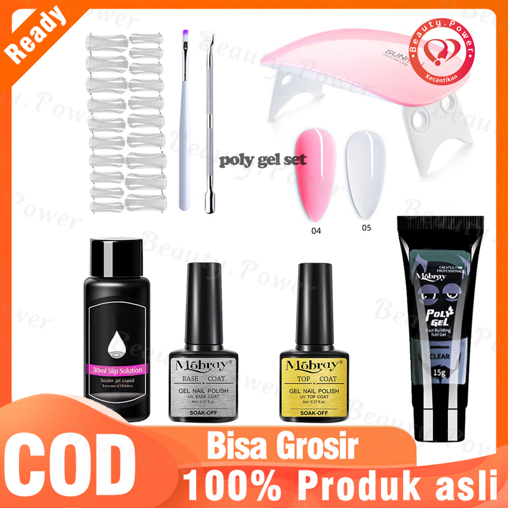 Palsu PolyGel Nail Extension Set 15ml Nail Builder Set Polygel Acrylic Kit