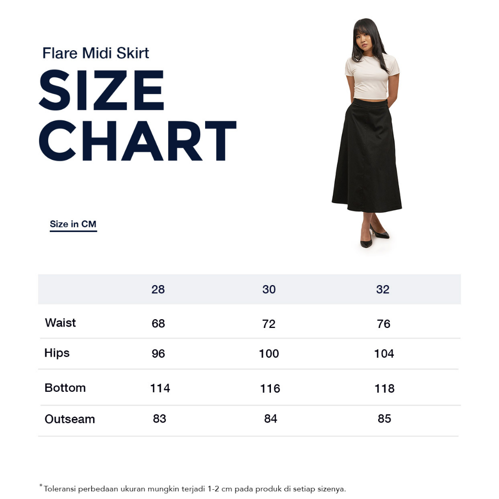 Rok Panjang Lebar Wanita Katun Flare Midi Skirt by CELANASTUDIO