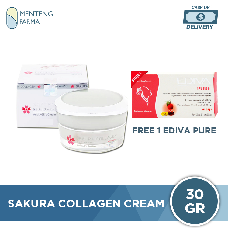 Sakura Collagen Anti AGE's Cream 30 Gr - Krim Anti Penuaan Kulit Wajah