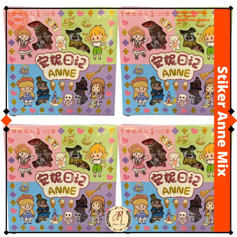 

100 Lembar Stiker Mix Warna Motif Kartun Korea Lucu Anti Air Dekorasi Handbook Scrapbook DIY JMH