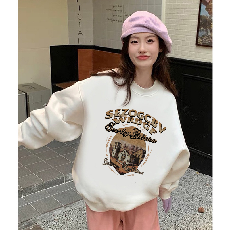 Sweater Oversize Cartoon Unisex Sweater Letter  Oversize Korean Style/rajut tebal wanita