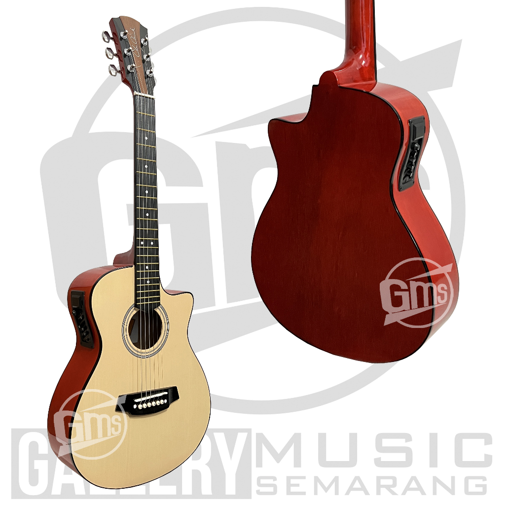 Gitar Akustik Elektrik ¾  Cole Clark Custom Tanam Besi Gitar 3/4 Cole Clark Custom Termurah Eq 7545R Paket Super Komplit