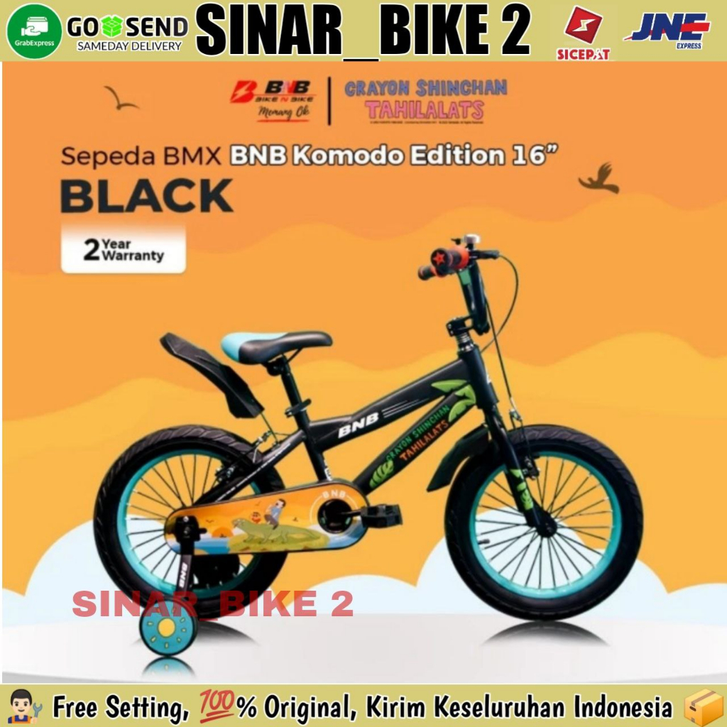 Sepeda Bmx Anak BNB Komodo Ukuran 16 inch Shinchan x Tahilalats