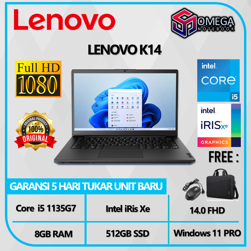 Lenovo K14 i5 1135G7 8GB 512GB Ssd  Windows 11PRO 14.0FHD