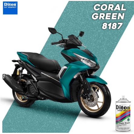 Pilox Diton Coral Green 8187 300ml Warna Hijau Koral Metalik Metallic Sepeda Motor Mobil