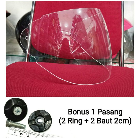 ✨COD✨ Kaca Helm Scoopy Lubang Kecil Free Baut Ring Visor Akrilik | KACA AKRILIK HELM SCOOPY