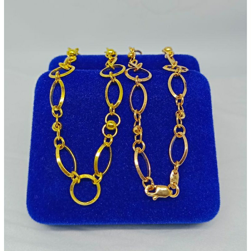 gelang tangan rantai hollo ovall vensy/perak asli silver 925 lapis emas/perhiasan fashion wanita terbaru