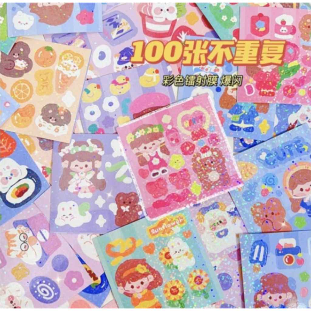 Sticker Waterproof Sticker Momo Stiker Momo Isi 100 Pcs Sticker Deco Aesthetic /Scrapbook Momo Girl/Stiker tempel