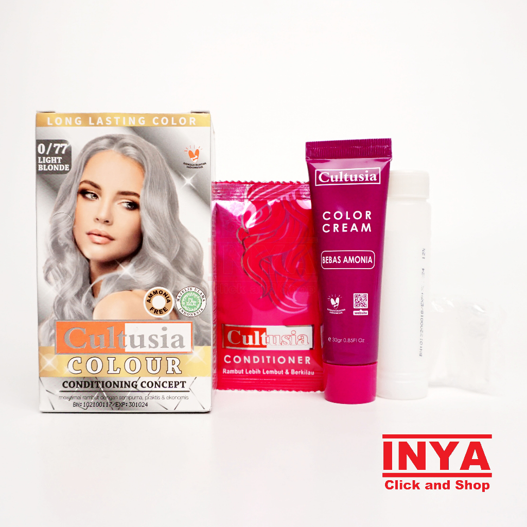 CULTUSIA COLOUR CREAM ASH BLONDE 0/11 20gr+30ml+20ml - Semir Rambut