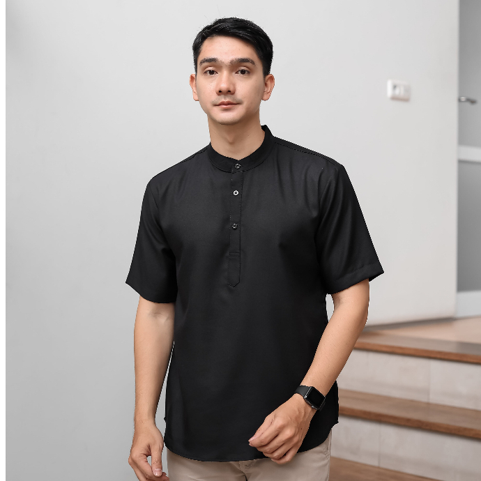 Baju Muslim Koko Qurta Lengan Pendek Slimfit