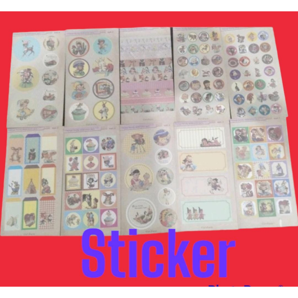 

sticker tema vintage lovely child quality import jual perpack isi 10 lembar