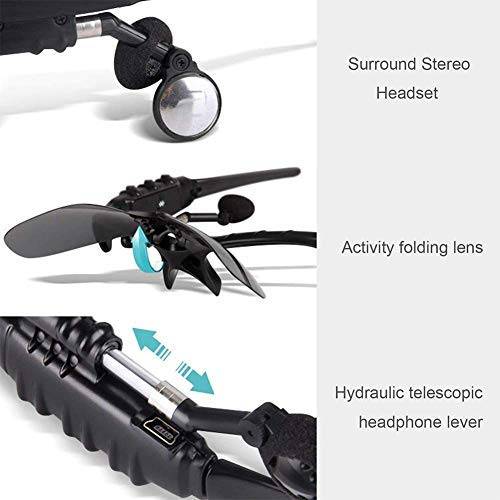 VICLOOK COD Handsfree Stereo Kacamata Hitam Cerdas Bluetooth Earphone Kacamata Hitam Nirkabel Headset Kacamata Olahraga Luar Ruangan dengan Headphone Bluetooth dan Mikrofon untuk Semua Ponsel Pintar