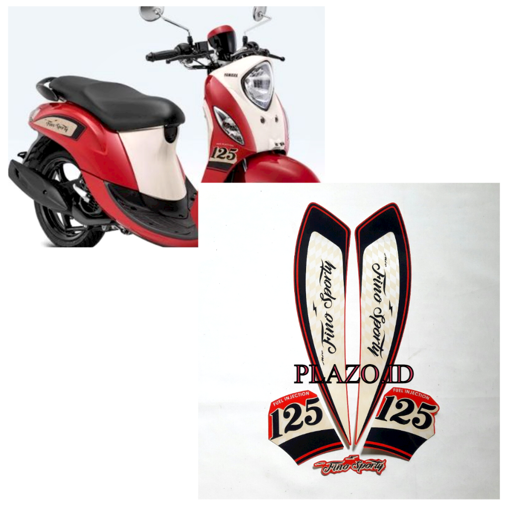 stiker motor striping yamaha fino sporty 125 fi 2021 merah