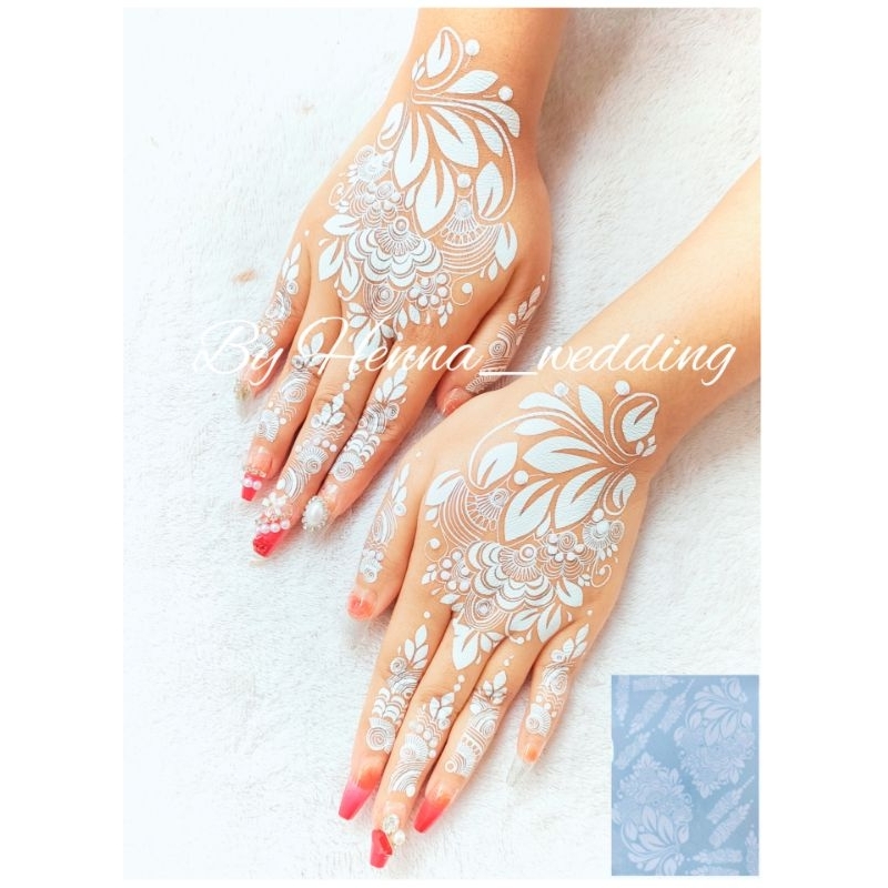 Henna instan 1pcs untuk kanan kiri FREE MANIK FREE GLITTER/ Henna tatto/ Henna pengantin/Henna stiker kode j1120Aa