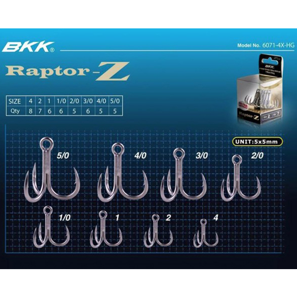 Kail Treble Hook Raptor-Z Treble 6071-4X-HG