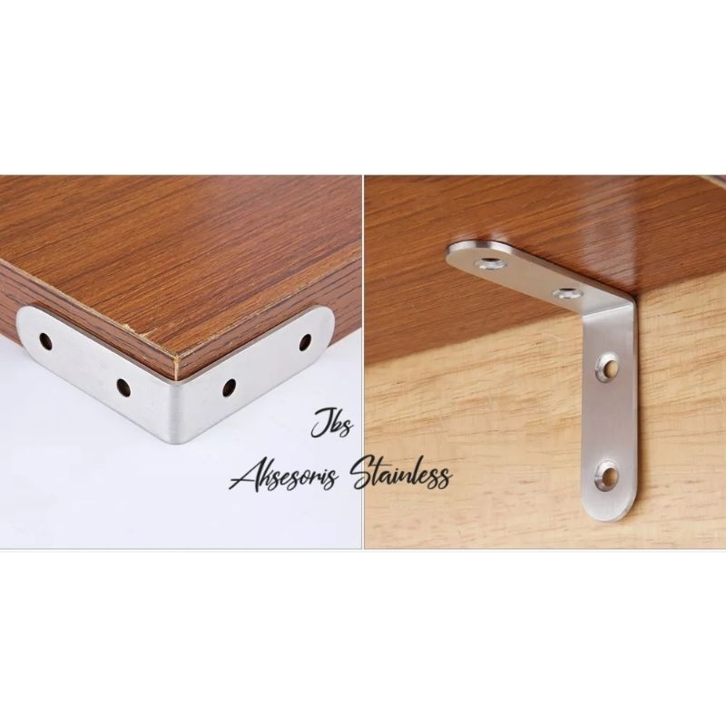 BRACKET SIKU AMBALAN STAINLESS 40X40MM(4CM) T: 2MM - PENYANGGA RAK