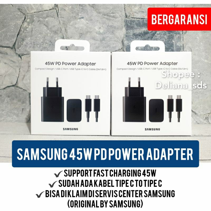 Samsung 45W PD Power Adapter Garansi Resmi 6 Bulan Sein Charger Samsung 45W Charger Fast Charging Sa