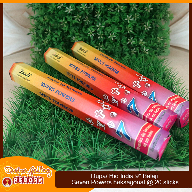 Dupa Hio India Wangi Seven Powers Balaji heksagonal 9&quot; @20 sticks