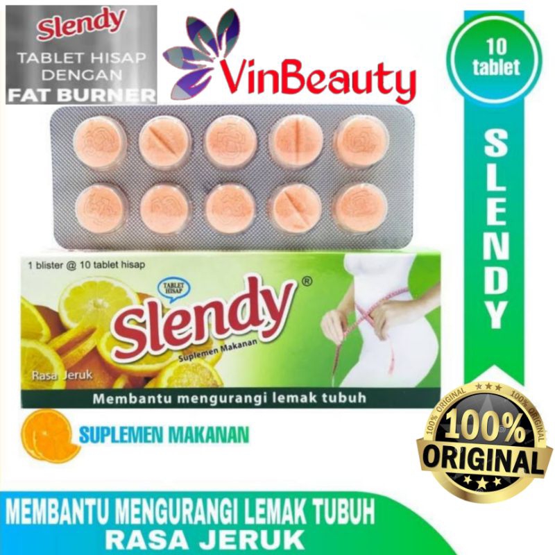 SLENDY PERMEN DIET MEMBANTU MENGURANGI LEMAK TUBUH RASA JERUK PER BOX