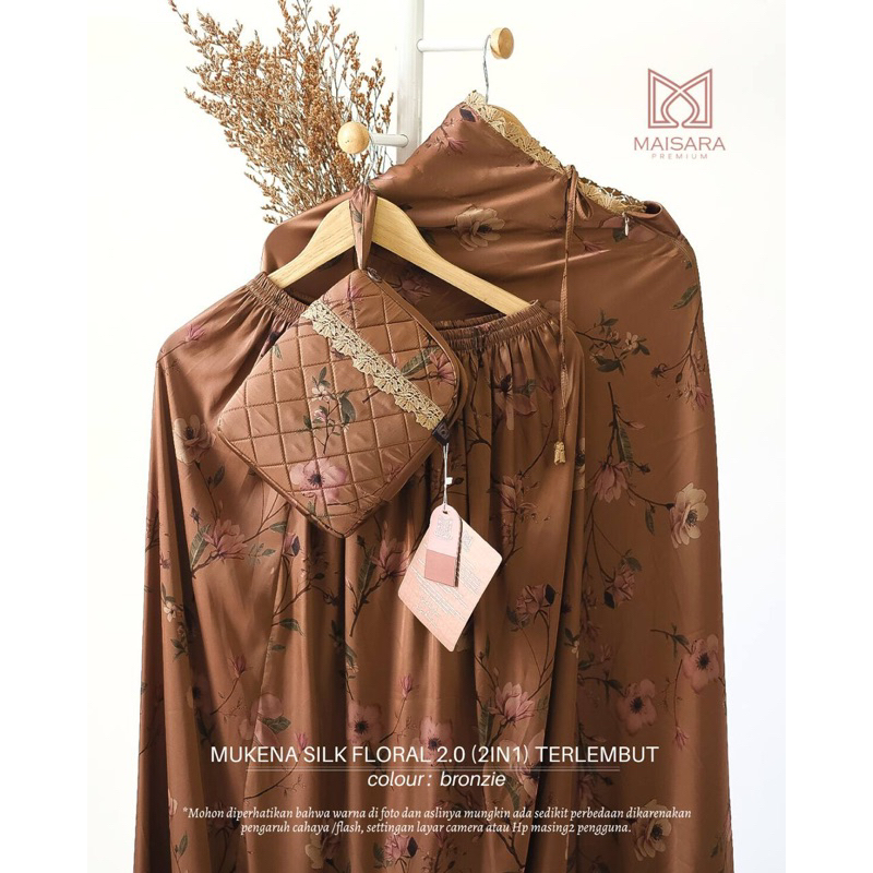 Mukena Dewasa/Telekung Silk Floral Maisara Premium ORI