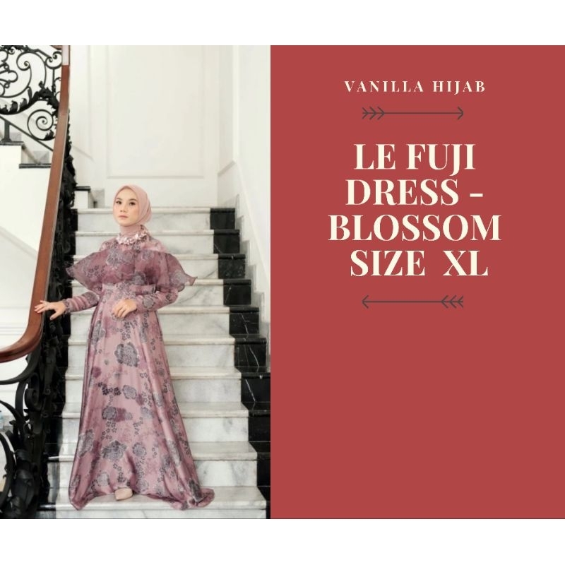 (SIAP KIRIM/Ready Stock) LE FUJI DRESS BLOSSOM XL by vanilla Hijab| Fujian dress (Free Kalung) Vanil