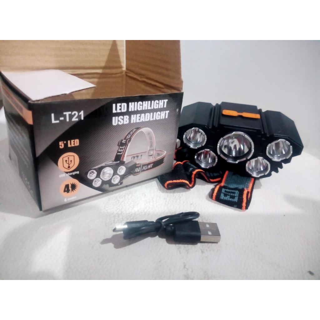 SENTER KEPALA L-T21 5 LED TERANG