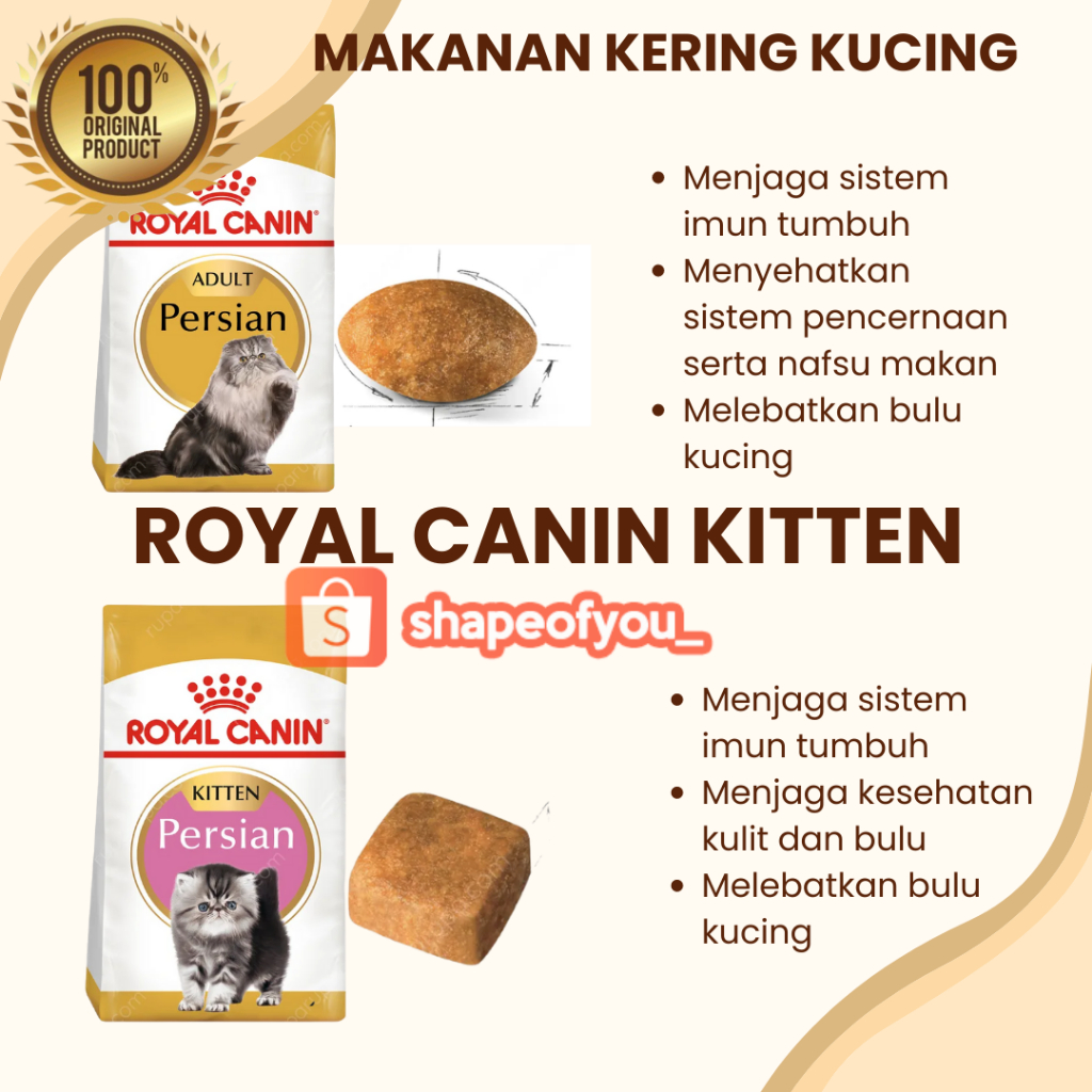 Royal Canin Kitten 36 400gr Cat Dry Food RC Adult Persian 2kg RC Makanan Kering kucing Royalcanin Hair and Skin Care 2kg Freshpack