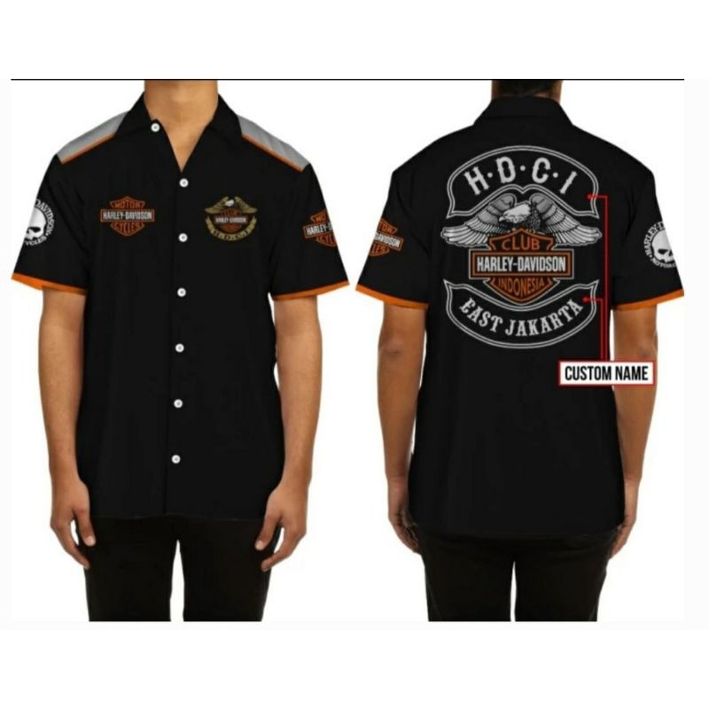 kemeja pria  printing harley davidson 19