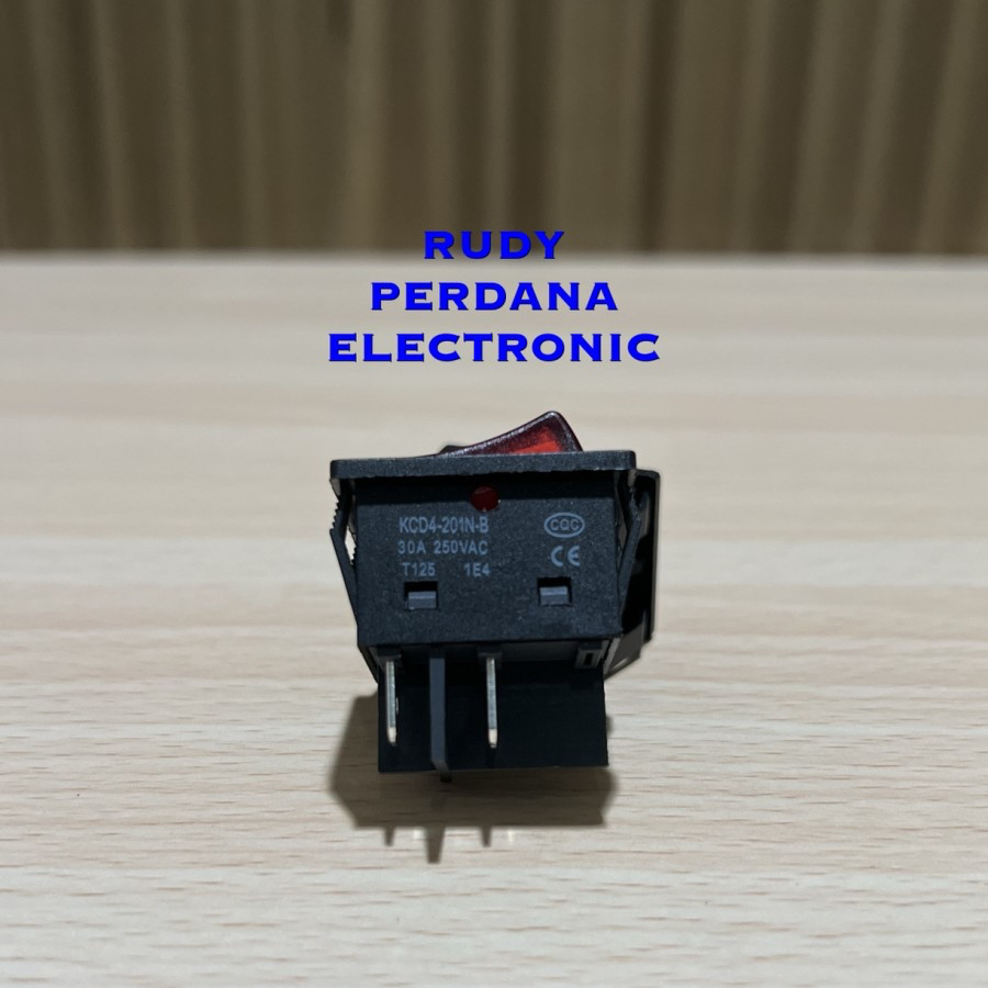 SWITCH ROCKER SAKLAR ON OFF 4 PIN KOTAK 30A 250V LED MERAH