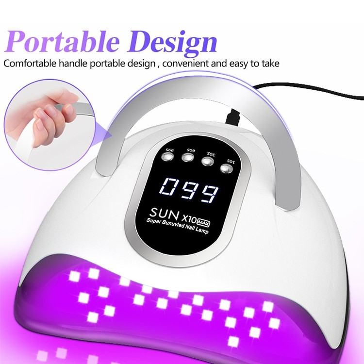 SUN Pengering Kutek UV Lamp Nail Dryer Sensor with LCD Display - X10 MAX - White