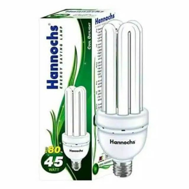 HANNOCHS LHE Bohlam Jari 45Watt Cahaya Putih | Bola Lampu Hemat Energi 4U