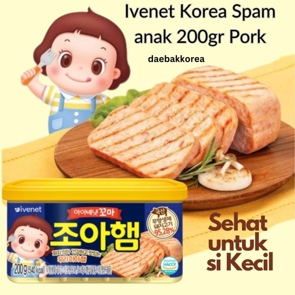 Ivenet Korea Spam anak 200gr Pork  - JOA ham