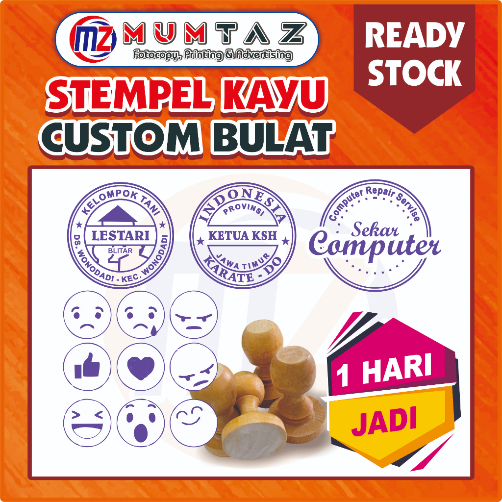 

Stempel Kayu Custom Bulat Murah Sehari Jadi