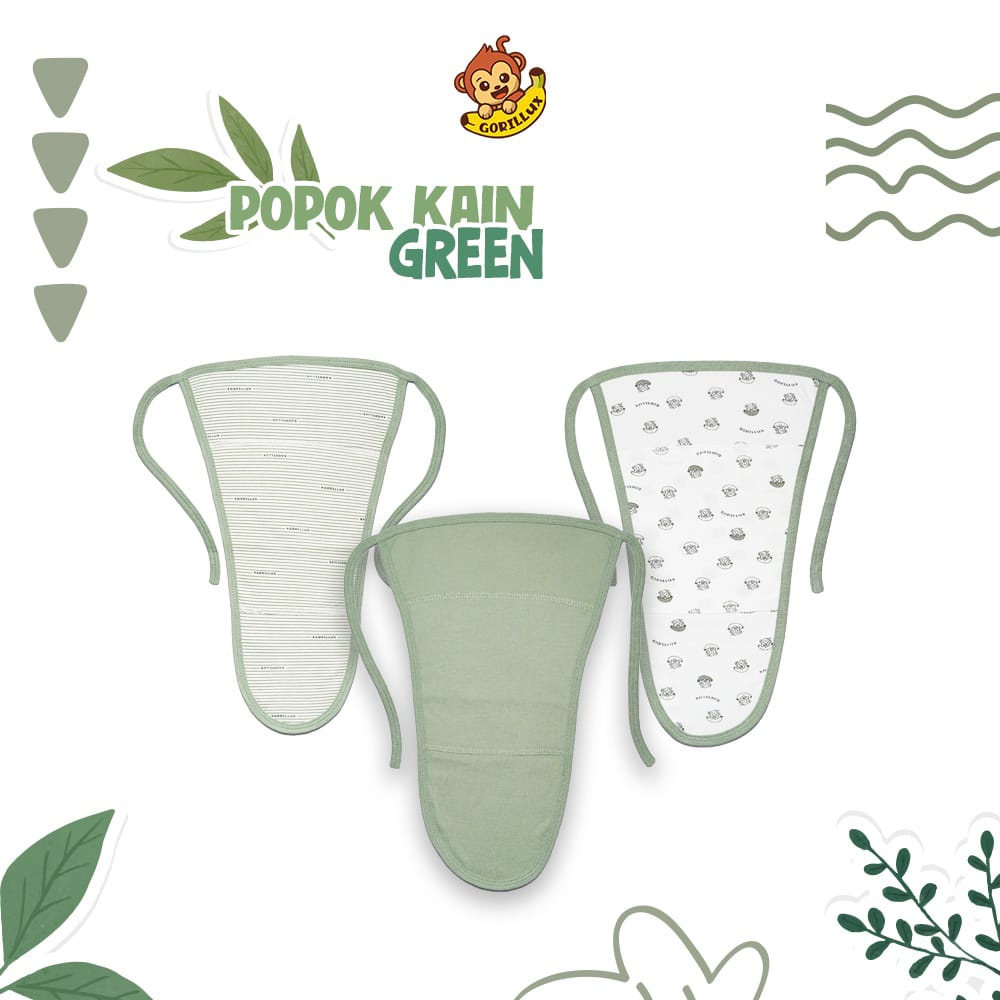 Fluffy / Gorillux / Nova 3 Pcs Popok Tali Bayi  100% Cotton Halus SNI Khaki &amp; Grey Series