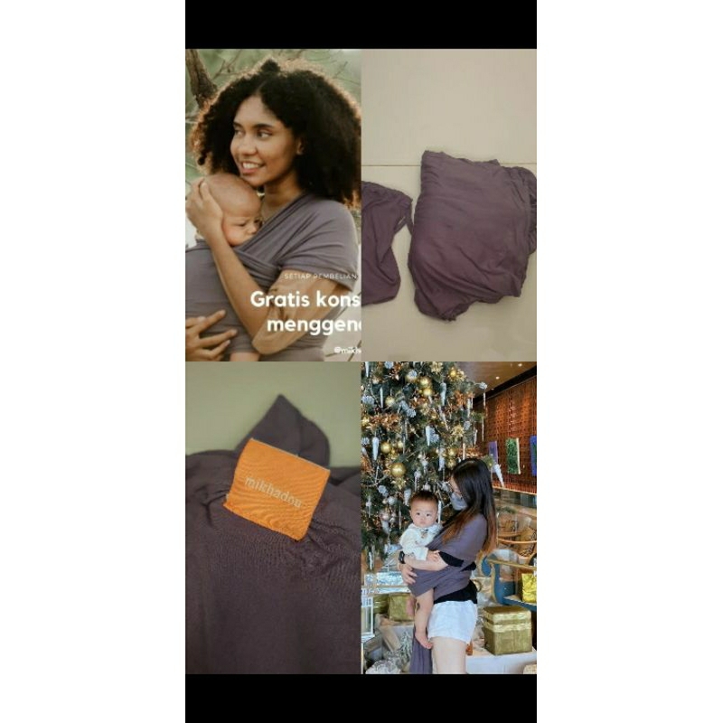 PRELOVED mikhadou stretchy wrap , gendongan baby , baby wrap