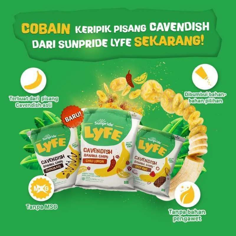 

Buy 1 Get 1| Keripik Pisang Sunpride Lyfe 55 gram