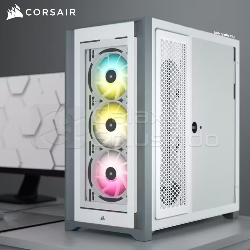 Corsair iCUE 5000X RGB Mid-Tower ATX Gaming Case - White