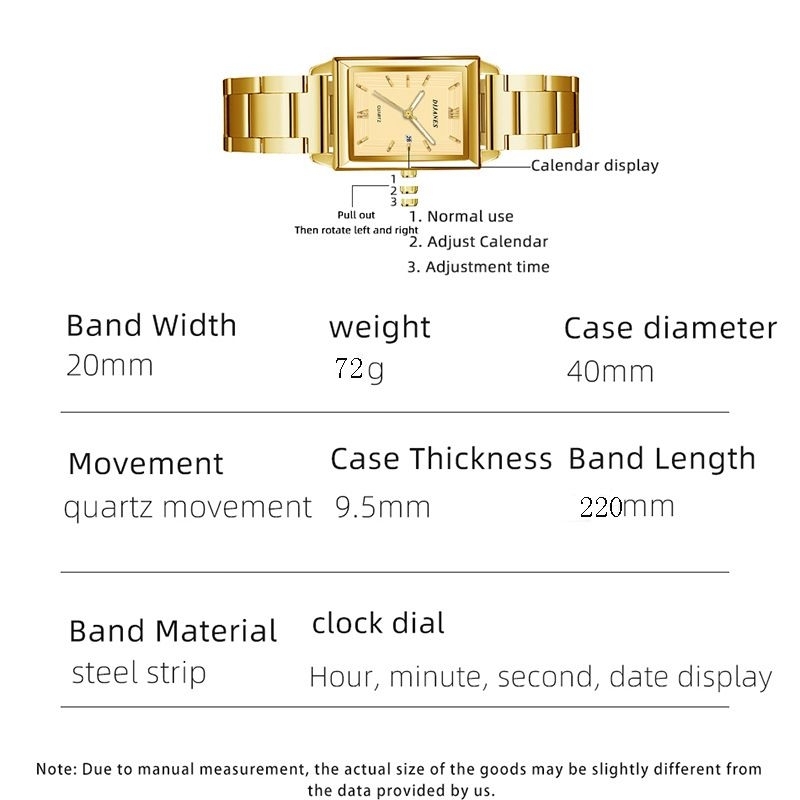 Jam Tangan Pria Rantai Anti Air Original 100% Dijanes Model Kotak Keren Kasual Bisnis Quartz Dengan Kalender Tanggal