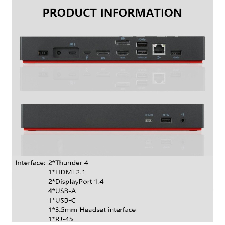 Docking Station Lenovo ThinkPad 40B00135 Thunderbolt 4 8K 100W Support