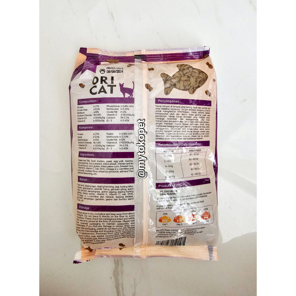 ORI Cat Food - Makanan Kucing PREMIUM Freshpack 800Gr