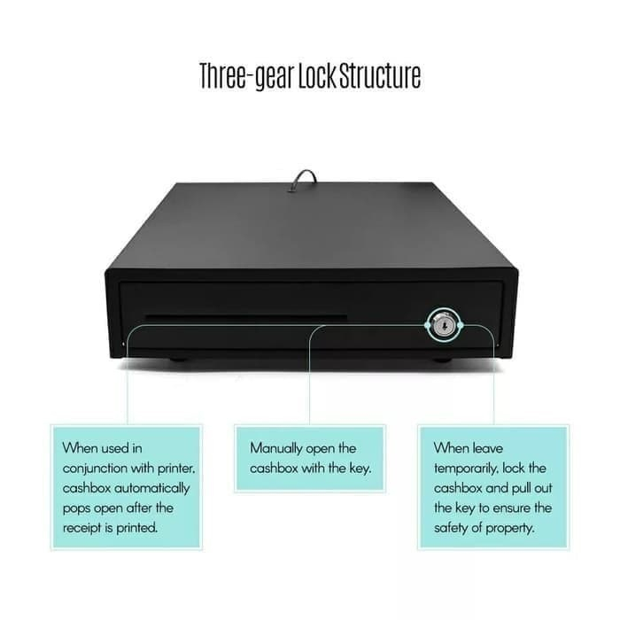 Cash Drawer Mini EPPOS 37x33 Laci Uang Kasir Support Printer Thermal - RJ 11 37 x 33 Box Kotak Uang