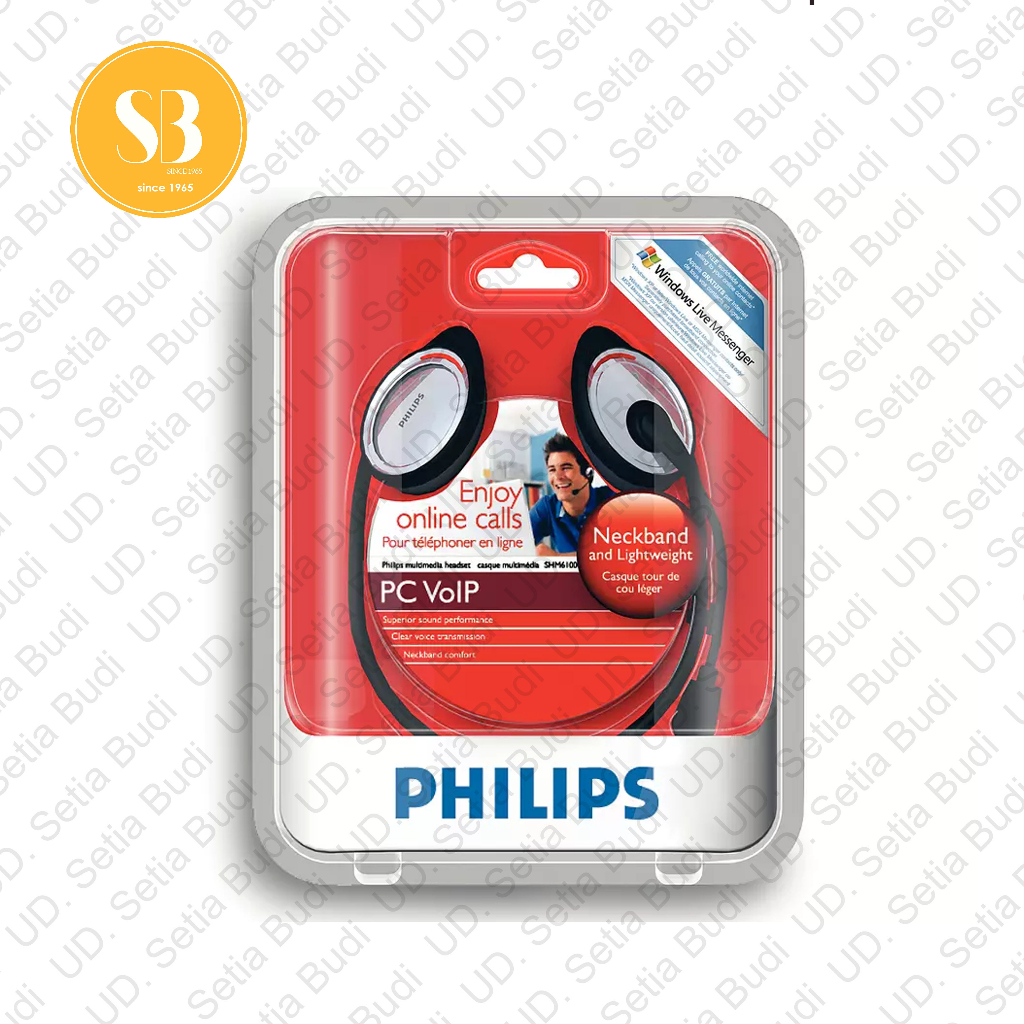 Headset NeckBand PC Voip Philips SHM-6100 Earphone Asli Jepang